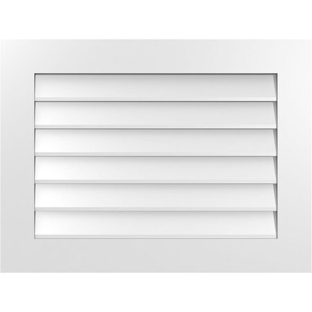 Ekena Millwork Vertical Surface Mount PVC Gable Vent: Non-Functional, w/3-1/2"W x 1"H, Standard Frame, 32"W x 24"H GVPVE32X2401SN